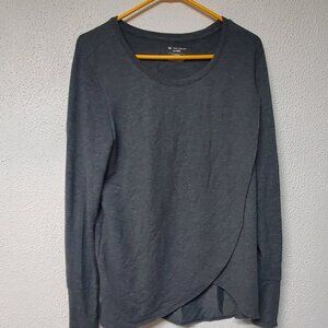 Womens Long Sleeeve Pullover Gray Shirt by Tek Gear Size Large